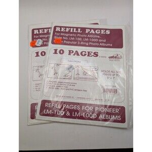 Lot of 2 Packs Refill Pages LM-100 & LM-100D Photo Albums (10 Sheets Each Pack)